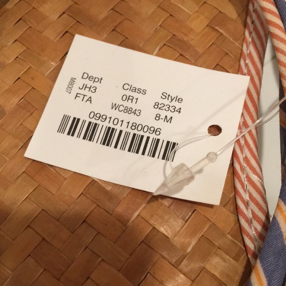 J Crew Sandals Size 8 NWT "Shirting Stripe" Style - Picture 6 of 11